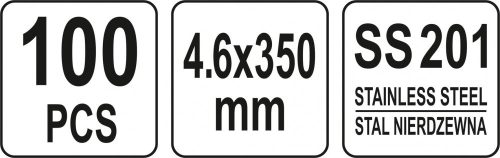 YATO NEREZOVÉ STE KABELOVÉ SPOJKY 4,6X350MM 100PC (YT-70564)