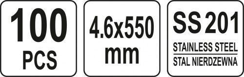 YATO NEREZOVÉ STE KABELOVÉ SPOJKY 4,6X550MM 100PC (YT-70568)