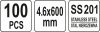 YATO NEREZOVÉ STE KABELOVÉ SPOJKY 4,6X600MM 100PC (YT-70569)