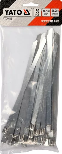 YATO nerezové oceľové káblové pásky 8,0x200 mm, 50 ks (YT-70580)