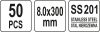 YATO NEREZOVÉ STE KABELOVÉ SPOJKY 8,0X300MM 50KS (YT-70582)