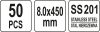 YATO NEREZOVÉ STE KABELOVÉ SPOJKY 8,0X450MM 50KS (YT-70585)