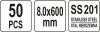 YATO Svorky z nehrdzavejúcej ocele 8,0x600mm 50ks (YT-70588)