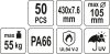 YATO KABELOVÉ SPOJKY 430x7,6MM 50KS /ČIERNA/ (YT-70654)