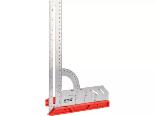 YATO Nerezový uholník s pravítkom 300 mm a zabudovanou vodováhou (YT-70790)