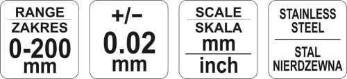 YATO Mierka posuvné 200 x 0,02 mm (YT-72003)
