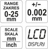 YATO Mikrometer digitálny 0-25mm (YT-72305)
