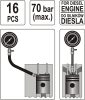 YATO Súprava na meranie kompresného tlaku v dieslových motoroch 16ks (YT-7307)