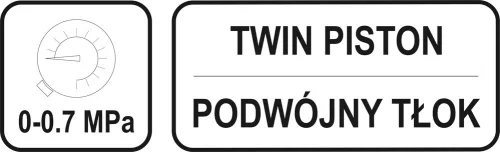 YATO Nožná pumpa s manometrom, kovová 0,7MPa dvojpiestová (YT-7350)