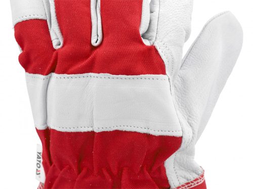 YATO Pracovné rukavice bielo-červené pravá koža/bavlna velkost 10 / XL (YT-746403)