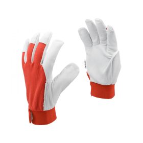   YATO Pracovné rukavice bielo-červené YATO, bavlna + koža, veľkosť 9 (YT-746419)