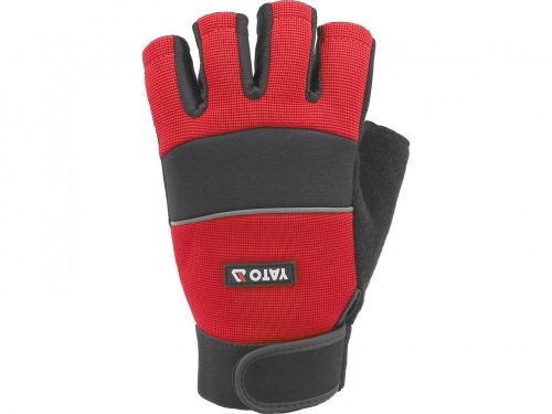 YATO Pracovné rukavice s otvorenými prstami YATO umelá koža + syntetika veľkosť 9 (YT-74661)