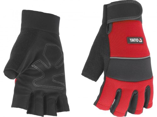 YATO Pracovné rukavice s otvorenými prstami YATO umelá koža + syntetika veľkosť 9 (YT-74661)