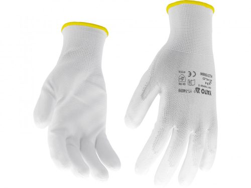 YATO PRACOVNÉ RUKAVICE NYLON/PU BIELE S. 9 (YT-74699)