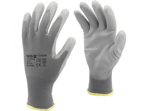 YATO PRACOVNÉ RUKAVICE POLYESTER/PU GREY S. 9 (YT-74719)
