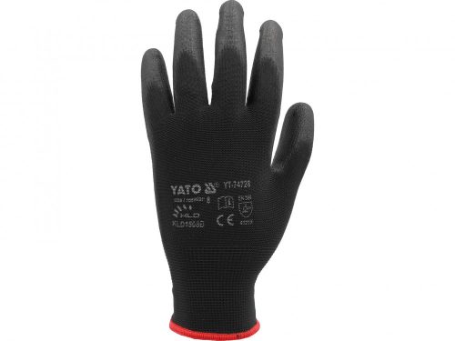 YATO PRACOVNÉ RUKAVICE NYLON/PU ČIERNA S. 8 (YT-74728)