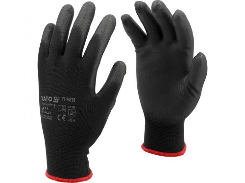 YATO PRACOVNÉ RUKAVICE NYLON/PU ČIERNA S. 9 (YT-74729)