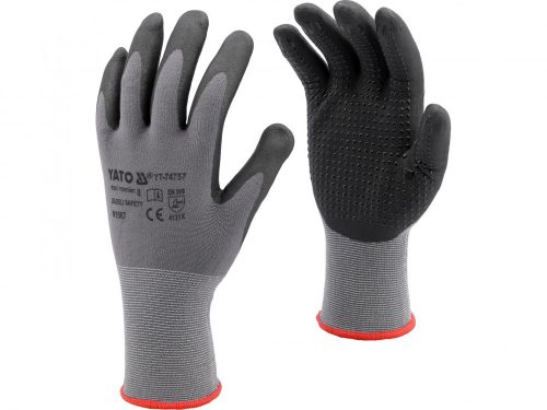 YATO BEZPEČNOSTNÉ RUKAVICE NITR. FOAM W. DOTS S. 9 (YT-74758)