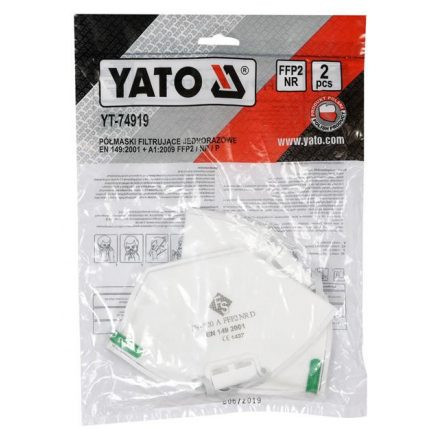 YATO JEDNORÁZOVÉ PROTIPRACHOVÉ MASKY FFP2/P 2KS (YT-74919)