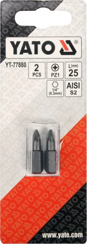 YATO 2 ks 25mm 1/4 Bit PZ1 (YT-77880)