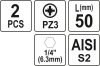 YATO SKRUTKOVACIE Bity 1/4 50MM PZ3 2 KS (YT-77885)