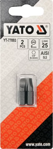 YATO SKRUTKOVACIE BROTY 1/4 25MM, 6MM 2 KS (YT-77893)