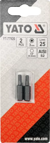 YATO Sada bitov HEX H4x25mm HEX 1/4" AISI S2 2ks (YT-77921)