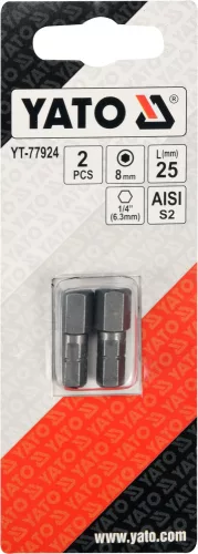 YATO SKRUTKOVACIE BROTY 1/4 25MM HEX H8 2 KS (YT-77924)