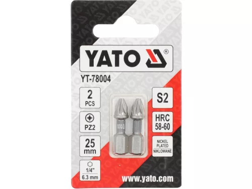 YATO bity skrutkovacie 1/4 25MM PZ2 2 KS Ni (YT-78004)
