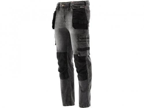 YATO PRACOVNÁ NOHAVICA STRETCH JEANS TROUS. OCELE ŠEDÁ S. L/XL (YT-79063)