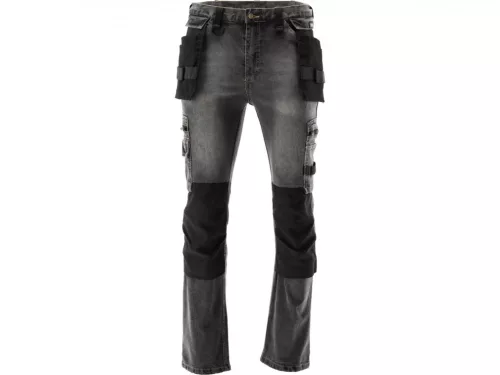 YATO PRACOVNÁ NOHAVICA STRETCH JEANS TROUS. OCELE ŠEDÁ S. XL (YT-79064)
