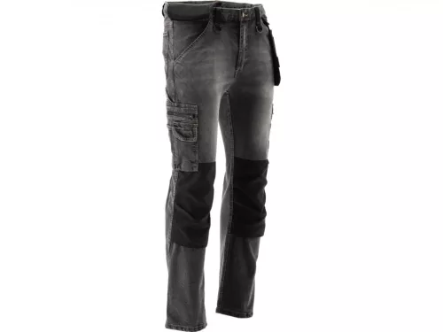 YATO PRACOVNÁ NOHAVICA STRETCH JEANS TROUS. OCELE ŠEDÁ S. XL (YT-79064)