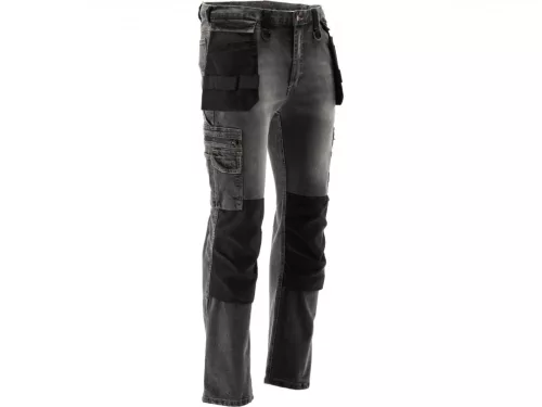 YATO PRACOVNÁ NOHAVICA STRETCH JEANS TROUS. OCELE ŠEDÁ S. XL (YT-79064)