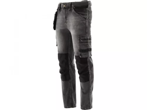 YATO PRACOVNÁ NOHAVICA STRETCH JEANS TROUS. OCELE ŠEDÁ S. 2XL (YT-79065)