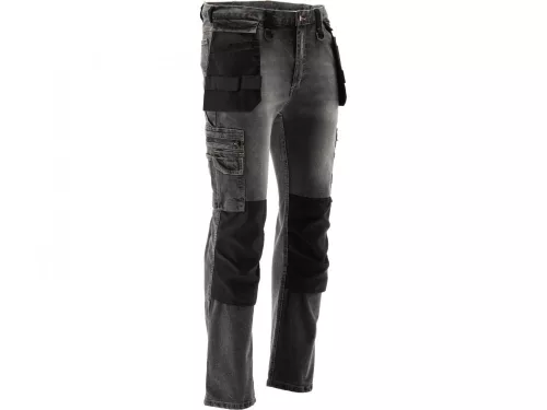 YATO PRACOVNÁ NOHAVICA STRETCH JEANS TROUS. OCELE ŠEDÁ S. 2XL (YT-79065)