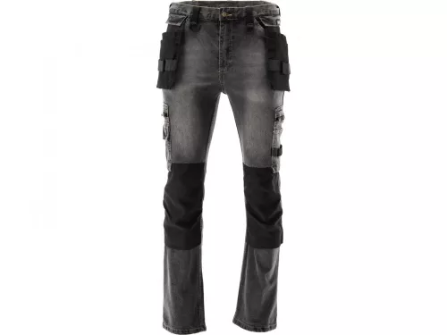 YATO PRACOVNÁ NOHAVICA STRETCH JEANS TROUS. OCELE ŠEDÁ S. 2XL (YT-79065)