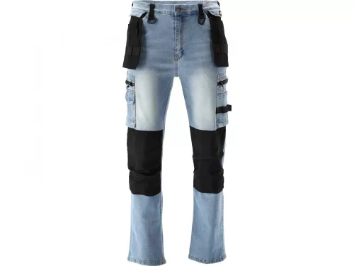 YATO PRACOVNÁ NOHAVICA STRETCH JEANS TROUS. SVETLOMODRÉ S. 2XL (YT-79075)