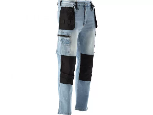 YATO PRACOVNÁ NOHAVICA STRETCH JEANS TROUS. SVETLOMODRÉ S. 2XL (YT-79075)