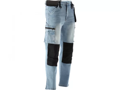 YATO PRACOVNÁ NOHAVICA STRETCH JEANS TROUS. SVETLOMODRÉ S. 2XL (YT-79075)