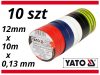 YATO Páska izolačná 12 x 0,13 mm x 10 m farebná 10 ks (YT-8156)