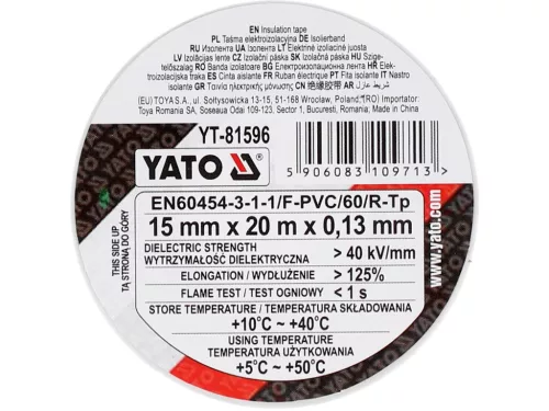 YATO IZOLAČNÁ PÁSKA 15MMX20MX0,13MM BIELA (YT-81596)