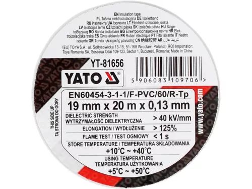 YATO IZOLAČNÁ PÁSKA 19MMX20MX0,13MM BIELA (YT-81656)