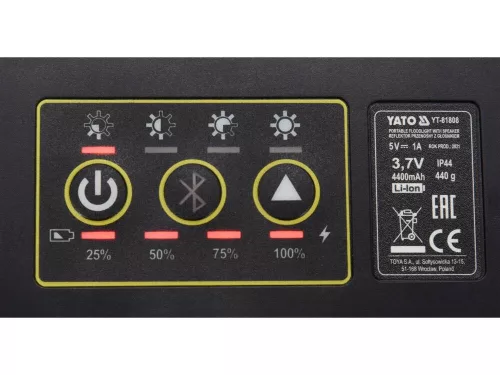YATO Lampa pracovná s reproduktorom / 2 x 15W / IP44 / 2000lm (YT-81808)