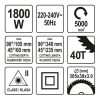 YATO POKOSOVÁ PÍLA S 305MM 1800W DISKOM S LASEROM NA REZANIE VEĽKÝCH SÚČTOV (YT-82175)