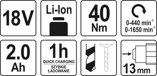 YATO 18V Aku vŕtačka  (YT-82780)