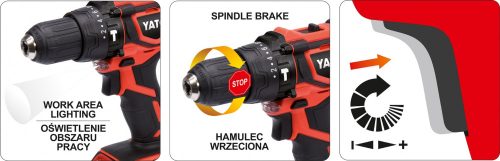 YATO Vŕtačka AKU MABUCHI 18V LI-ION, 440-1650 ot/min, kufor (YT-82782)