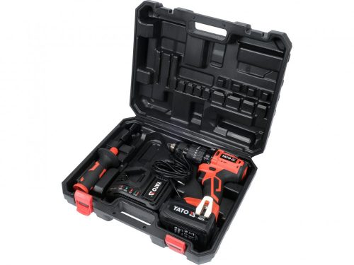 YATO BEZKARTÁČOVÁ VŔTAČKA  (75 NM, 3 AH BATÉRIA, NABÍJAČKA) S BEZKÚHLÍKOVÝM MOTOROM) (YT-82790)