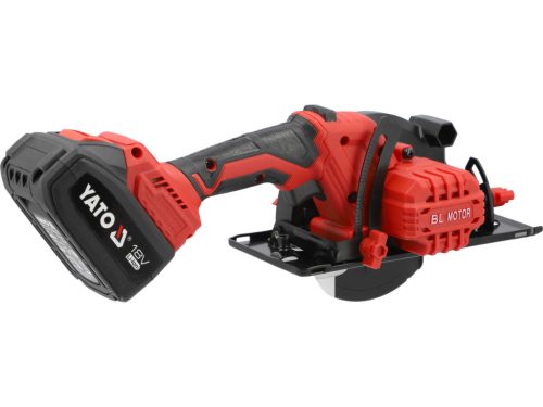 YATO Aku kotúčová píla 18 V, 140 mm, bezuhlíkový motor + 2× 4,0 Ah batéria (YT-8281185)