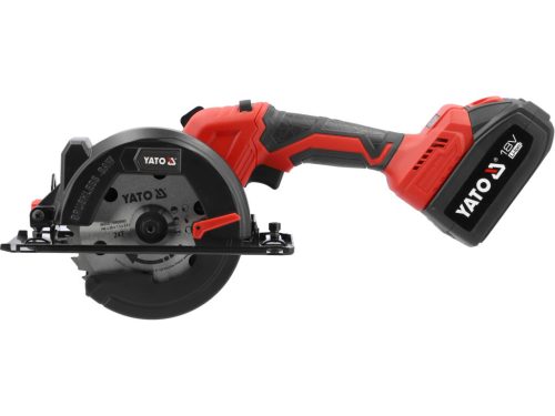 YATO Aku kotúčová píla 18 V, 140 mm, bezuhlíkový motor + 2× 4,0 Ah batéria (YT-8281185)