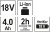 YATO Batéria náhradná 18V Li-Ion 4,0 AH (YT-82782, YT-82788, YT-82826, YT-82804) (YT-82844)